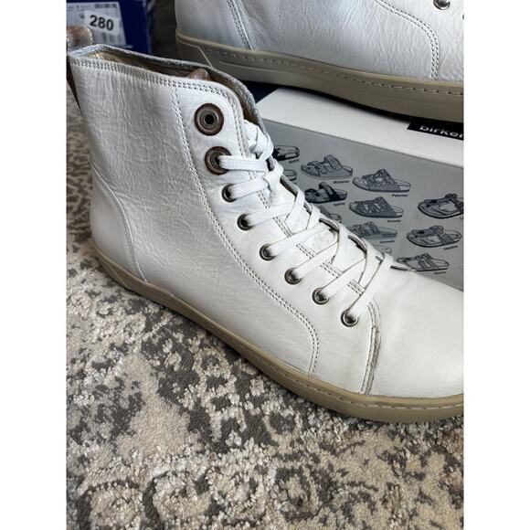 NEW Birkenstock Men’s Bartlett High Top White Leather Size 46 main image 6